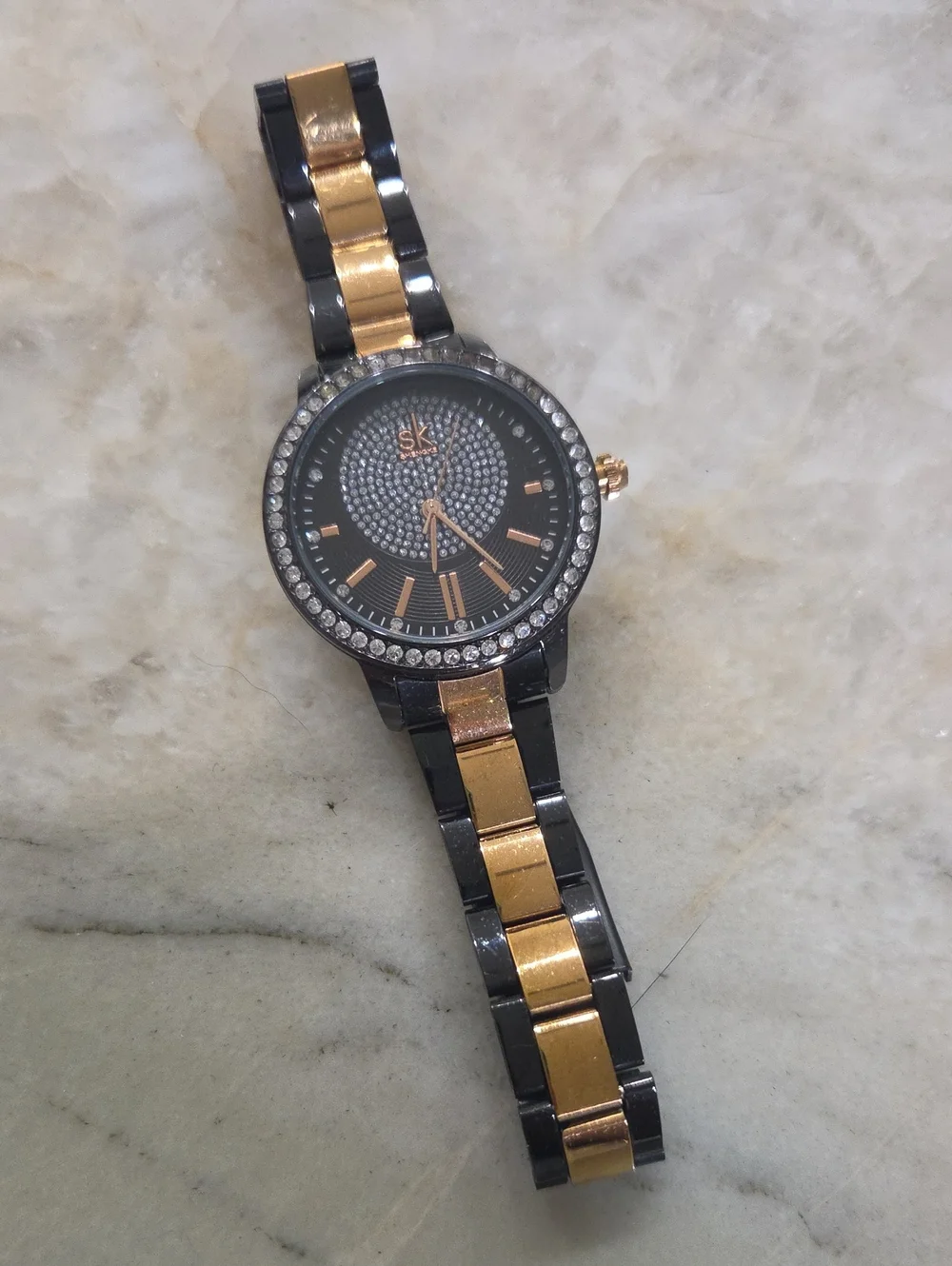Black & Rose Gold Women's Bracelet Watch